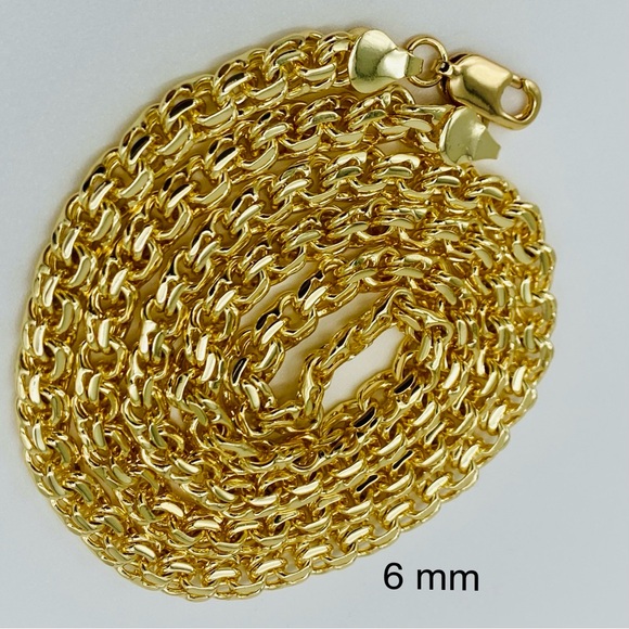 unbranded Other - BISMARK Yellow Gold plated 14k Chain Necklaces  24” With crystal cross